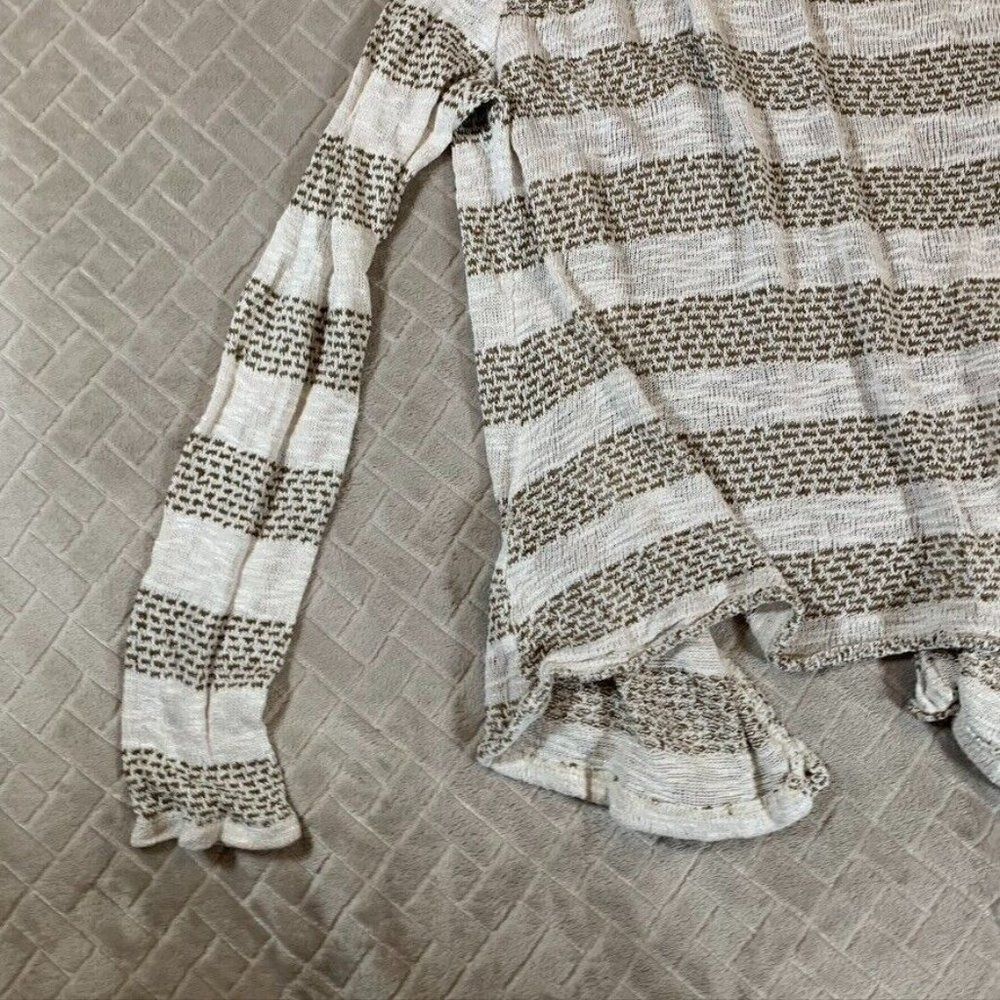 Three Hearts Womens Medium Sweater Open Front Cardigan Striped Pockets Stretch - Picture 8 of 9